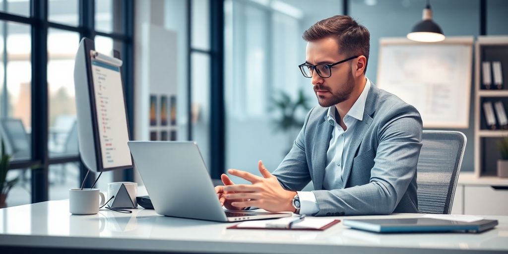 Consultant analysant les avis en ligne pour la réputation.